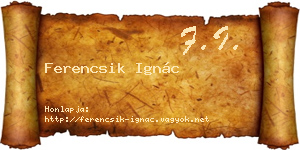Ferencsik Ignác névjegykártya