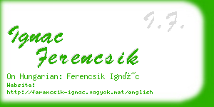ignac ferencsik business card